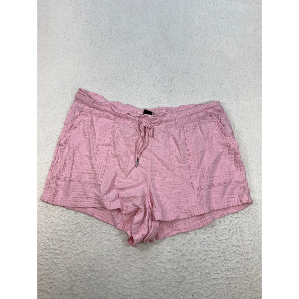 Gap Womens XXL Pink Gauze Drawstring Elastic Waist Casual Shorts Pockets